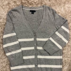 Tommy Hilfiger striped cardigan gray white Medium